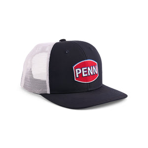 PENN Performance Trucker Cap in black or dark dark navy and white